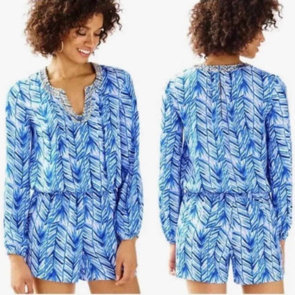 Lilly Pulitzer Colby Romper Lapis Blue Size Small